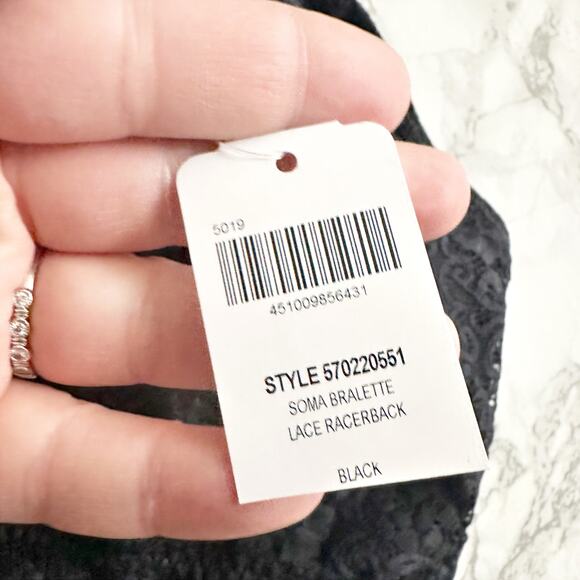 2 Soma Lace Racerback Bralettes Women’s Size XXL white and black NEW - Picture 7 of 10